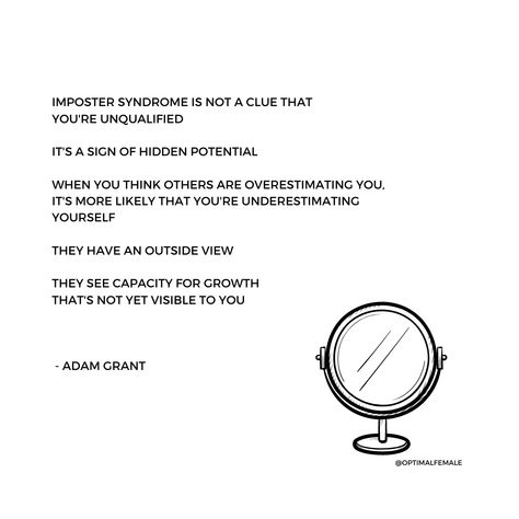 Imposter syndrome is not a clue that you're unqualified...  #optimalfemale #impostersyndrome #confidence #poems #poetry #poem #quote Quotes About Imposter Syndrome, Imposter Syndrome Quotes Motivation, Confidence Poems, Imposter Syndrome Quotes, Brand Quotes, Syndrome Quotes, Imposter Syndrome, Poetry Poem, Starter Pack