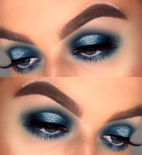 Subculture Palette, Makup Looks, Halo Eyeshadow, Eye Makeup Ideas, Cat Eyeliner, Glitter Makeup, Eyeshadow Looks, Blue Glitter, Eye Makeup Tutorial