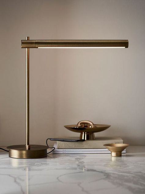 Desk Lamp Brass, Desk Lighting Ideas Workspaces, Reading Table Lamp, Adjustable Desk Lamp, Office Lamps Desk, Office Desk Lighting, Reception Desk Lighting, Office Table Lamp, Minimalist Desk Lamp