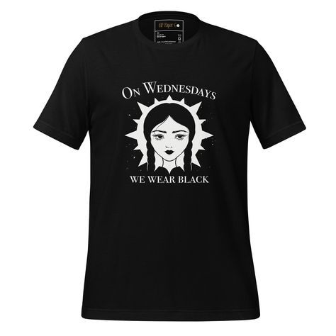 Wednesday Design, Hand Drawn Design, We Wear, Wearing Black, Lightweight Fabric, Recycled Materials, Unisex T Shirt, Favorite Outfit, Hand Drawn