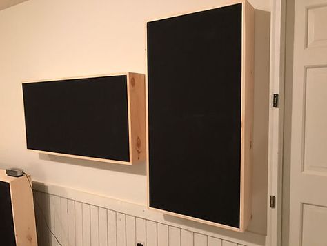 DIY Acoustic Panel Guide | Corey Bautista Audio Bass Traps Acoustic Panels, Diy Acoustic Panels, Home Music Studio Design, Acustic Panels, Wood Sound Diffuser, Pallet Bank, Acoustic Panels Diy, Hifi Room, Music Studio Design