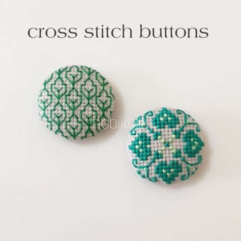 Cross Stitch Brooch, Micro Cross Stitch, Cross Stitch Pins, Cross Stitch Buttons, Cross Stitch Earrings, Miniature Sewing, Tiny Cross Stitch, Cross Stitch Books, Diy Buttons