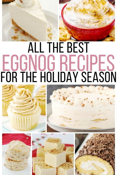 Recipes Using Eggnog, Best Eggnog Recipe, Eggnog Hot Chocolate, Egg Nog Cookies Recipe, Eggnog Dessert, Eggnog Recipes, Easy Eggnog, Eggnog French Toast, Homemade Eggnog