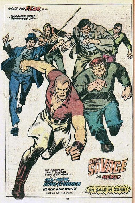 Ad for the Doc Savage magazine from Marvel Comics. Classic Marvel Comics, Battle Toads, Comic Ads, Pulp Fiction Characters, Pulp Heroes, Modesty Blaise, Wizard Art, Doc Savage, Si Fi