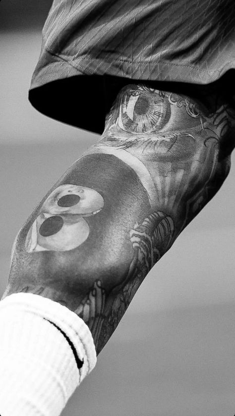 Soccer Player Tattoos, Calf Tattoo Ideas, Sport Tattoos, Full Leg Tattoos, Bike Tattoos, Calf Tattoo, Badass Tattoos, Soccer Stars, Canvas Designs