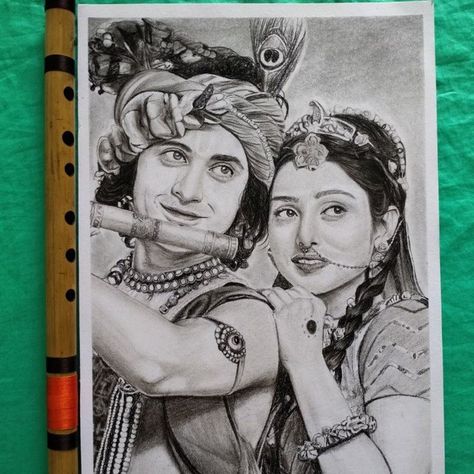 Radhakrishna Drawing, Gods Drawing, Radha Krishna Drawing, Radha Krishna Sketch, Krishna Sketch, Hard Drawings, Rama Sita, Pencil Drawing Images, Realistic Sketch