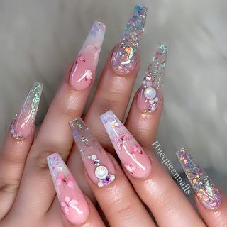 Hue_Pn (@huequeennails) • Instagram photos and videos Marble Nails With Rhinestones, Nails With Rhinestones, Nails Design With Rhinestones, Pink Nail, Marble Nails, Rhinestone Nails, Nail File, Pink Nails, Nail Inspo