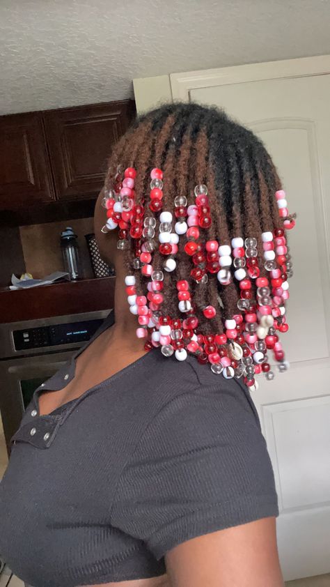 Two Strand Twist Locs With Beads, Gabbie Core, Locs With Beads Black Women, Beads In Locs, Beaded Locs, Beads On Locs, Locs Beads, Dreadlocks Art, Locs With Beads