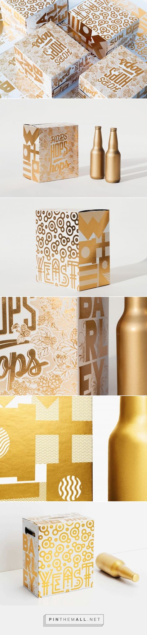 Golden Packaging Design, Golden Packaging, Beer Packaging Design, Drinks Packaging Design, Creative Package Design, Modern Packaging, Wine Label Design, Cool Packaging, Creative Package