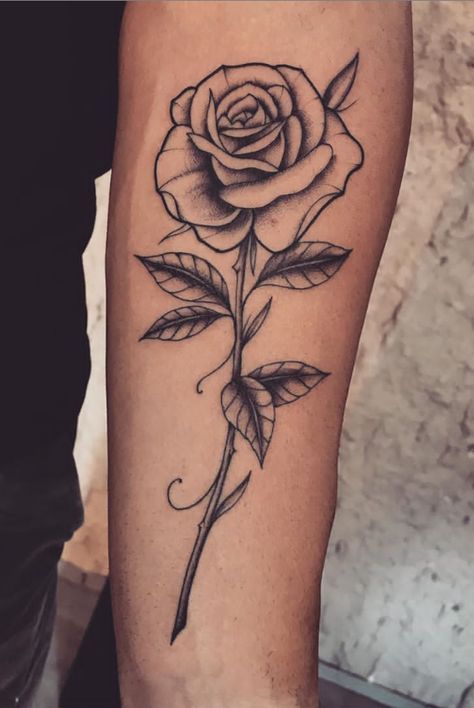 Tattoo design for women. Rose tattoo ideas people.#rosetattoo #tattoo  #floraltattoo Rosen Tattoo Frau, Single Rose Tattoos, Small Wave Tattoo, Rose Tattoo Meaning, Rose Tattoo Ideas, Rose Flower Tattoos, Tato Dengan Makna, Rose Tattoos For Men, Rose Tattoos For Women