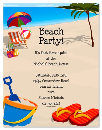 Beach+Party+Invitation+Templates Swim Party Invitations, Beach Birthday Invitations, Beach Party Invitations, Beach Birthday Party, Swim Party, Beach Themed Party, Party Stationery, Free Invitation Templates, Birthday Party Invitation Templates