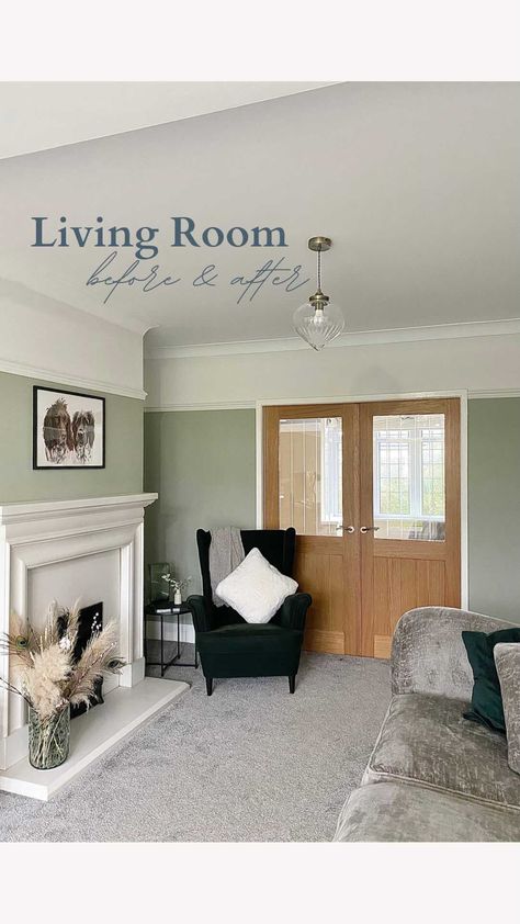 Vert De Terre Farrow And Ball Living Room, Farrow And Ball Living Room, Green Living Room, Room Green, Living Room Color Schemes, Farrow And Ball, Room Color, Living Room Green, Paint Colours