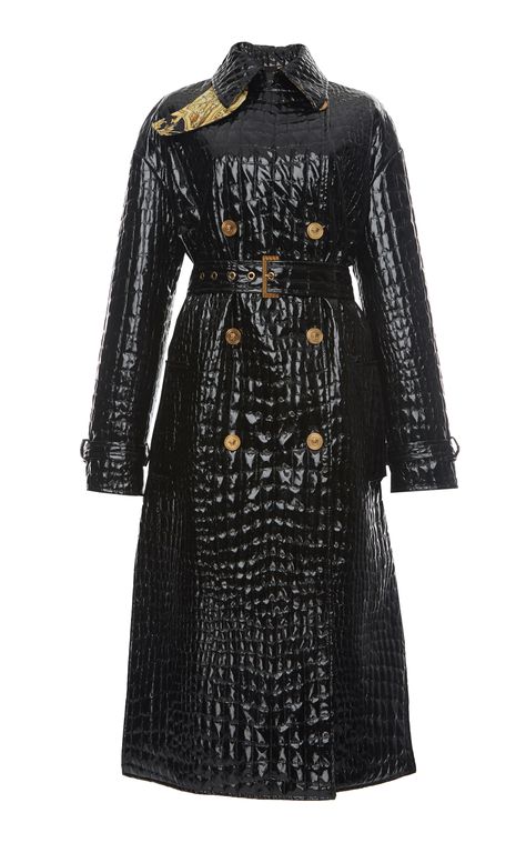 Versace Moda Operandi, Vinyl Trench Coat, Versace Coat, Edgy Glam, Trench Coat Black, Coat Black, Moda Operandi, Look Book, My Fashion