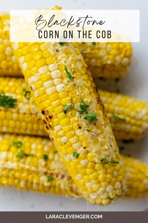 Blackstone Corn on the Cob is a delicious and easy-to-make side dish. Cook sweet and juicy corn on your Blackstone griddle in no time. Perfect for any occasion! Black Stone Corn On The Cob, Corn On The Blackstone Griddle, Corn On The Cob Blackstone Griddle, Blackstone Corn On The Cob, Seasoned Corn Recipes, Blackstone Corn, Corn Recipes Cob, Blackstone Recipe, Cooking Sweet Corn