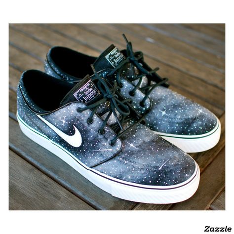 Shoe Artwork, White Galaxy, Galaxy Shoes, Blond Amsterdam, Black Nike Shoes, Stefan Janoski, Black And White Sneakers, Twilight Zone, Galaxy Design