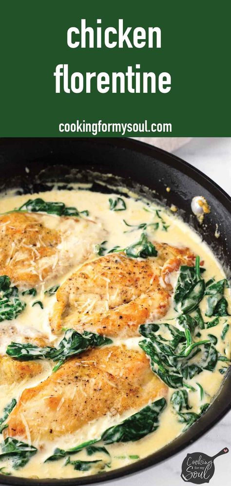 Baked Chicken Florentine, Creamy Chicken Florentine, Healthy Dinner Choices, Chicken Florentine Recipe, Creamy Spinach Sauce, Florentine Recipe, Bruschetta Chicken Pasta, Florentines Recipe, Spinach Sauce