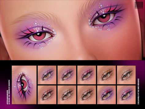 The Sims Resource - Glitter Eyeshadow N293 Sims 4 Sparkle Cc, The Sims Resource Eyelashes, Sims 4 Cc Euphoria, Sims4 Cc Eyes, Sims 4 Cc Eyeshadow, Mod Eyeshadow, Sims 4 Eyeshadow, Ts4 Makeup, Sims 4 Makeup