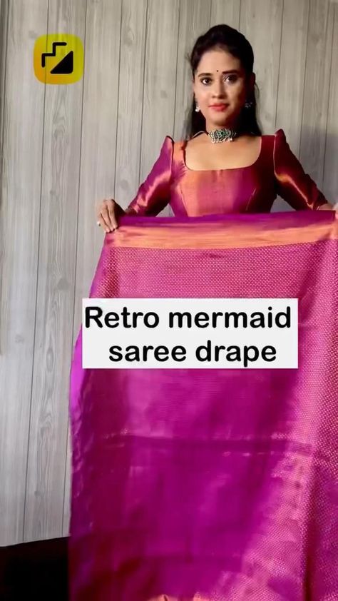 Saree Drape - Retro Mermaid Style 🧜‍♀️✨ in 2022 | Saree wearing styles, Indian bridal fashion, Mermaid fashion Mermaid Saree, Retro Mermaid, Saree Drape, Saree Wearing Styles, Simple Saree Designs, Saree Wearing, Saree Draping Styles, Saree Draping, Traditional Blouse Designs