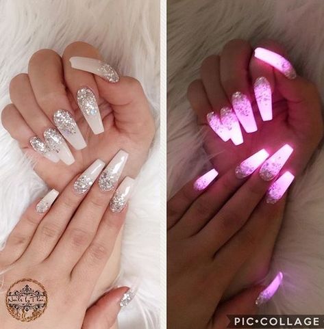 Glow in the dark nails Poppin Nails, Bright Nail Art, Nail Pics, Bridal Nail, Luminous Nails, Fesyen Rambut, Nagel Tips, Glow Nails, Super Nails