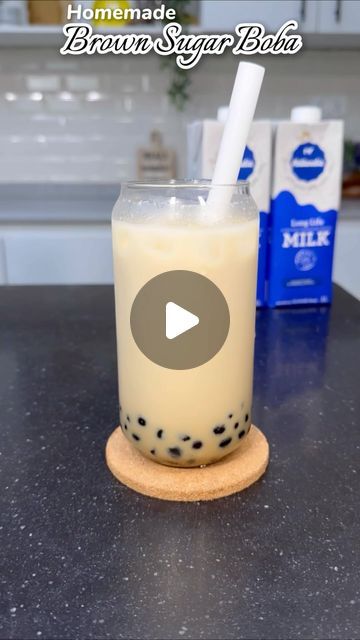 Nafisat Abdulrahim on Instagram: "Let’s make Brown Sugar Boba together, using the Hollandia UHT Milk Full Cream!

Here’s a simple recipe to make Boba:

- 1/3 cup water
- 1/3 cup brown sugar
- 1 cup Tapioca starch
- A drop of browning or black food coloring (optional)

To make Boba syrup:

- 7 Tablespoons water
- 1 1/4 cups brown sugar

And to assemble the bubble tea:

- Combine cooked Boba with Hollandia UHT Milk for a balanced, creamy goodness!
@hollandiadairy_ng" How To Make Milk Tea Boba, Brown Sugar Boba, Boba Recipe, Uht Milk, Make Brown, Make Brown Sugar, Bubble Tea Recipe, Black Food Coloring, Tapioca Starch