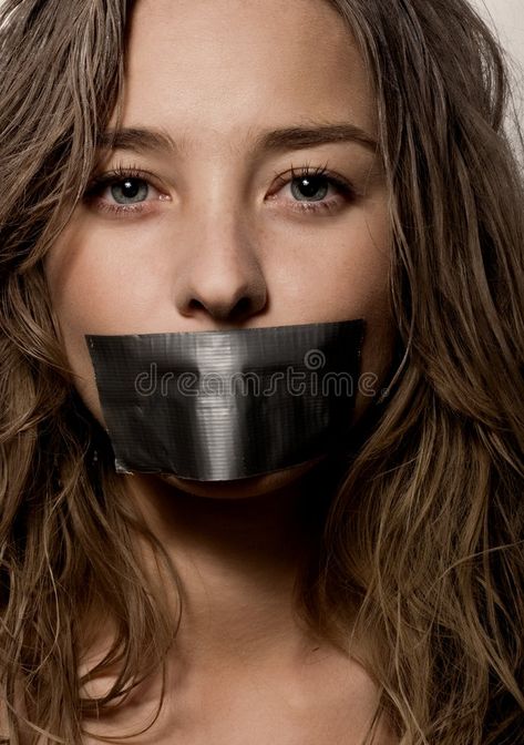 Closed. Woman with a mouth sealed with an adhesive tape , #AD, #mouth, #Woman, #Closed, #tape, #adhesive #ad Tape On Mouth Drawing, Covering Mouth Reference, Tape Over Mouth, Hand Over Mouth, Mouth Photography, Fantasy Journal, Human Mouth, Scary Clips, Ram Image