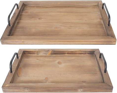 Rustic Serving Trays, Vintage Serving Trays, Serving Tray Set, Coffee Tray, Food Serving Trays, Wooden Serving Trays, Vintage Food, Serving Trays With Handles, Serving Tray Wood