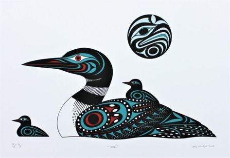 Tatouage Haida, Loon Tattoo, Native Artwork, Pacific Northwest Art, Inside Art, Haida Art, Inuit Art, Art Carte, Artist Biography