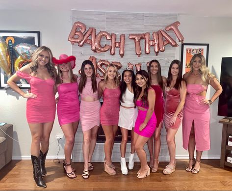 Bachelorette Party Pink Dresses, Bachelorette Night Out Outfit Pink, Pink Champagne Bachelorette Party, Bridesmaid Outfit Bachelorette, White And Hot Pink Bachelorette Party, Bachlorette Party Pink Outfit, Dress Code Bachelorette Party, Pink Dress For Bachelorette Party, Pink And Black Bachelorette Party Outfits