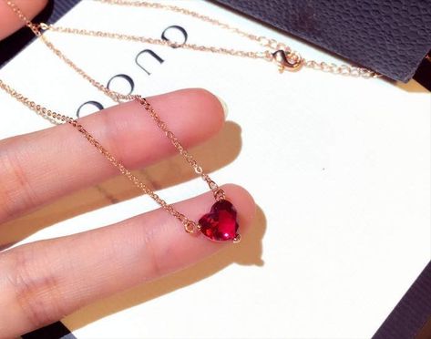 Ruby Diamond Pendant, Red Heart Necklace, Necklace Ruby, Gold Pendant Jewelry, Classy Jewelry, Valentines Gifts For Her, Fantasy Jewelry, Ruby Diamond, Red Ruby