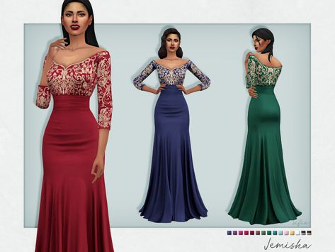 Sifix's Jemisha Dress Sims 4 Cc Sifix Dress, Sims 4 Sifix Cc, Sifix Sims 4, Sims 4 Cc Princess Dresses, Sims 4 Princess Dress, Sims 4 Formal Dress, Sims 4 Wedding Dress, Los Sims 4 Mods, Megan Dress