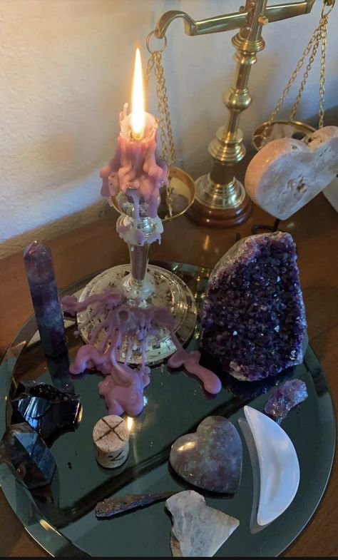 The Morrigan Altar, Gothic Victorian House, Sacred Space Altar, Witchy Candles, Spiritual Angels, Aphrodite Aesthetic, Witchcraft Altar, Crystal Room, Witches Altar