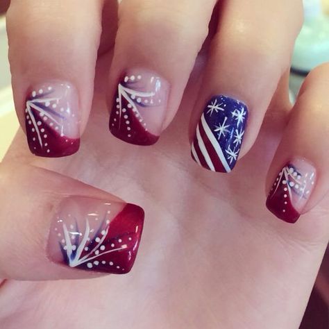 Save the flag for the parade and opt for one of these patriotic nail art designs instead Red White And Blue Nails, White And Blue Nails, Patriotic Nails Design, Patriotic Nails, Natural Nail Art, Fourth Of July Nails, Nails Yellow, 4th Of July Nails, Blue Nail Art