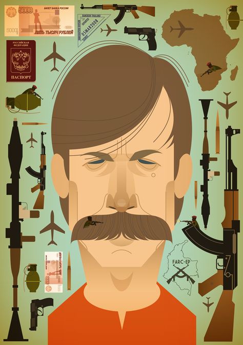 Disarming Viktor Bout by Stanley Chow Viktor Bout, Stanley Chow, Portrait Illustration, The New Yorker, Chow Chow, Face Drawing, New Yorker, Graphic Illustration, Things That