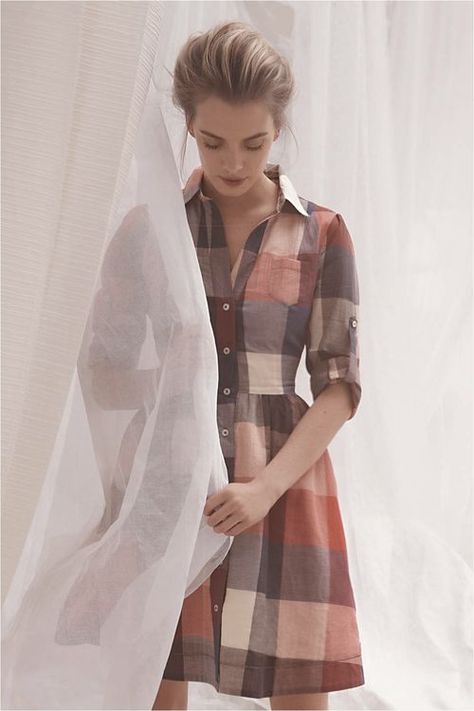 Love this plaid shirtdress Collared Shirt Dress, Mode Chic, Plaid Dress, Tartan Plaid, Mode Inspiration, Pho, Pretty Dresses, Autumn Winter Fashion, Cute Dresses