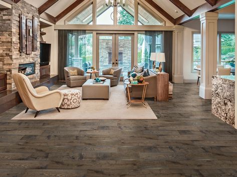 Iron Gate Shaw Carpet Tile, Pergo Laminate, Oak Engineered Hardwood, White Oak Hardwood Floors, Rooms Design, Wood Look Tile, Iron Gate, Engineered Hardwood Flooring, Wide Plank