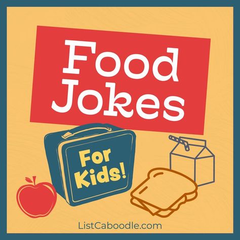 Funny jokes about food for kids. Funny Food Jokes, Tongue Twisters For Kids, Notes For Kids Lunches, Funny Knock Knock Jokes, Kids School Lunch, Funny Halloween Jokes, Funny Birthday Jokes, Medical Jokes, Holiday Jokes