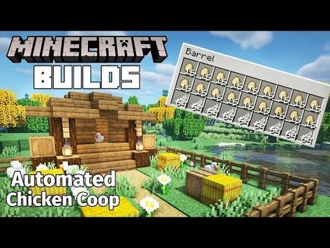 Minecraft Chicken, Egg Farm, Easy Chicken Coop, Minecraft Farm, Farm Eggs, Minecraft Projects, Chicken Coop, Easy Chicken, Coop