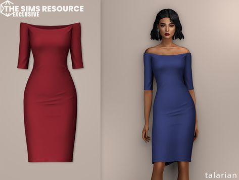 Off the Shoulder Midi Dress Found in TSR Category 'Sims 4 Female Elder Everyday' Sims 4 Jobs, Cc Shopping, Snowflake Dress, Sims 4 Cas Mods, Off The Shoulder Midi Dress, Cc Sims4, Bee Dress, Sims 4 Dresses, Sims 4 Toddler