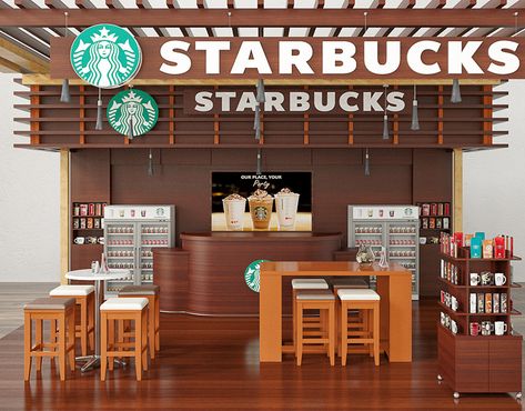 Small Booth Design, Starbucks Interior, Tea Store Design, Small Shop Design, Tra Sua, Coffee Booth, Starbucks Shop, Graphic Design Exhibition, Loft Apartment Decorating