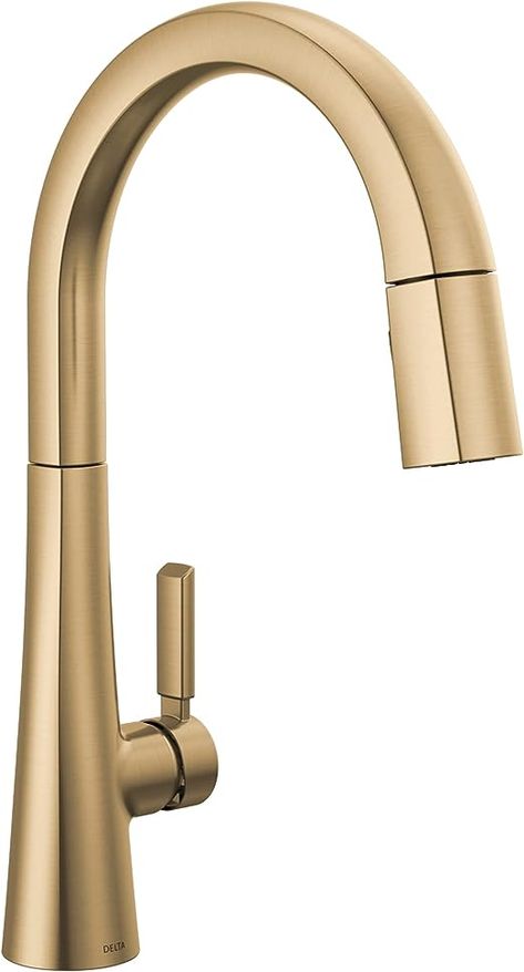 Touch Kitchen Faucet, Delta Kitchen Faucet, Gold Kitchen Faucet, Gold Faucet, Cleaning Faucets, Hard Water Stains, Gold Kitchen, Delta Faucets, Champagne Bronze