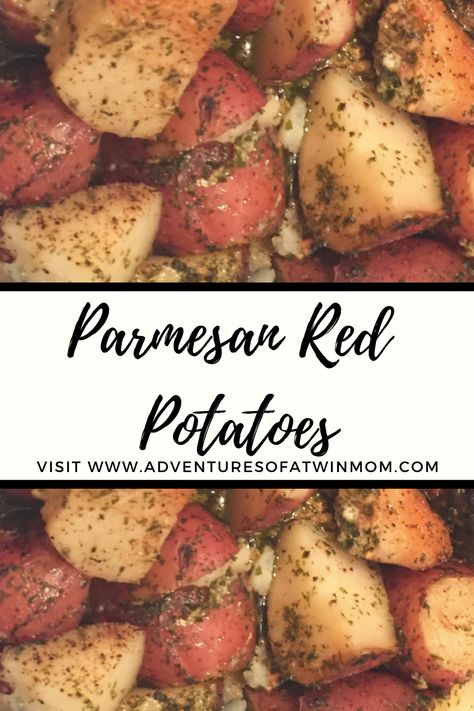 #AdventuresofaTwinMom // #parmesanredpotato recipes, #dinnerideas, #quickdinnerrecipes, #foodblogger, #dinner ideas for the whole family, #crockpot dinner ideas Red Potatoes In Crockpot, Parmesan Red Potatoes, Potatoes Crock Pot, Crockpot Dinner Ideas, Potato Recipes Crockpot, Cooking Red Potatoes, Crockpot Potato, Crock Pot Vegetables, Red Potato Recipes