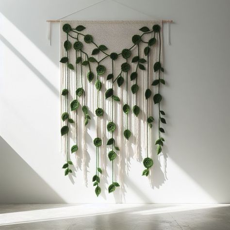 Crochet Hanging Plants, Diy Crochet Hook, Crochet Wall Art, Crochet Garden, Crochet Garland, Crochet Wall Hangings, Crochet Plant, Crochet Decoration, Crochet Home Decor