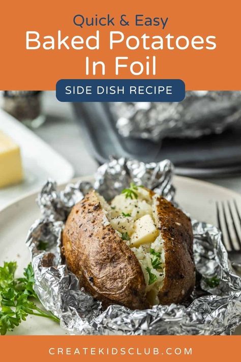 Discover the convenience of our Oven Baked Potatoes In Foil recipe. By utilizing foil, we ensure that each potato bakes perfectly tender on the inside while remaining crisp on the outside. With minimal preparation and easy cleanup, this method not only simplifies your cooking routine but also guarantees a simple side dish for any occasion. Easy Potatoes On The Grill, Potatos On Grill In Foil, Bake Potatoes On The Grill, Baked Potato Bbq Grill, Grilled Twice Baked Potatoes, Potato Side Dishes On Grill, Barbeque Baked Potato, Baked Potatoes On Pellet Grill, Grilling Recipes Potatoes