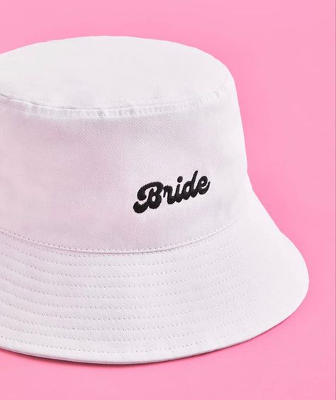 Party Decorations White, Bucket Hat Fits, Bachelorette Themes, Bride Hat, White Bride, Blue Stain, Bachelorette Party Decorations, Bridal Gift, Bridal Gifts