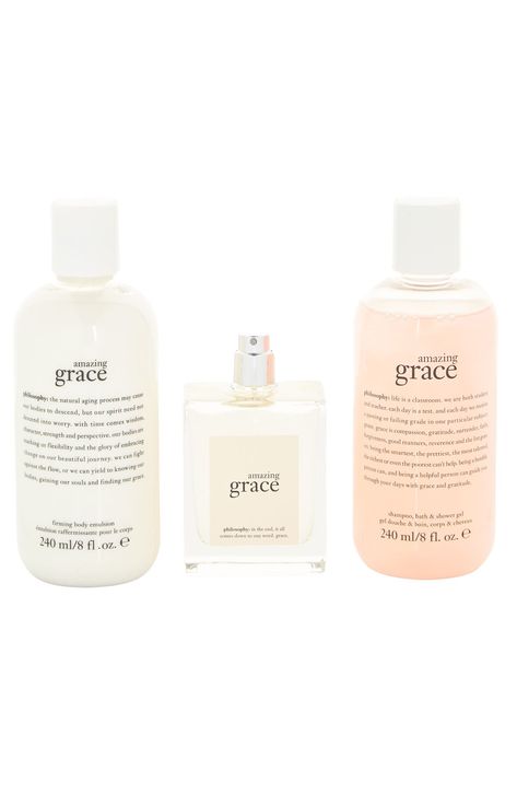 PHILOSOPHY Amazing Grace Shampoo, Perfume & Body Wash 3-Piece Set available at #nordstromrack Philosophy Amazing Grace, Holiday Fragrance, Fragrance Gift, Soft Floral, Aging Process, Fragrance Gift Set, Amazing Grace, Floral Fragrance, Classic Beauty