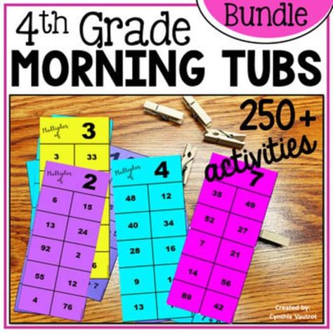 4th Grade Morning Tubs Work Bin Hands-on Activities - Bell Ringers Practice Critical Thinking Skills Activities, Math Bell Ringers, Back To School Morning, 4th Grade Activities, Morning Bins, Work Bins, Morning Tubs, Critical Thinking Activities, School Morning