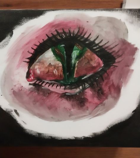 Scary Canvas Painting, Grunge Watercolor Art, Goth Painting Ideas, Goth Painting, Horror Paintings, Grunge Painting, Gouache Art, Room Stuff, Grunge Art