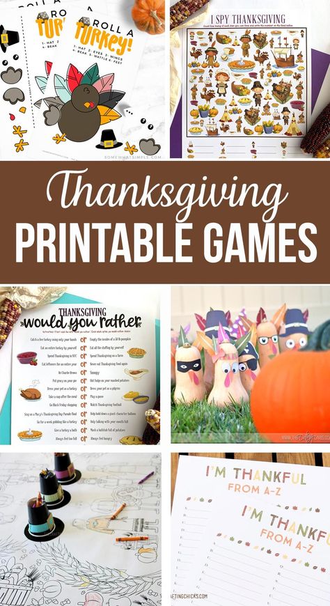 Thanksgiving Printable Games, Class Party Activities, Thanksgiving Family Games, Fun Thanksgiving Games, Building Games For Kids, Thanksgiving Bingo, Thanksgiving Games For Kids, Kids Party Crafts, Thanksgiving Classroom