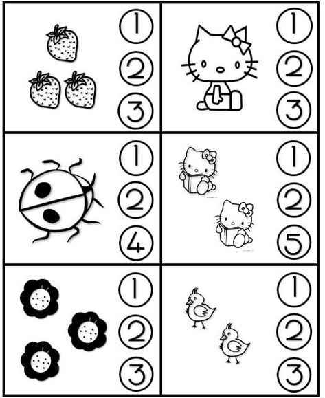 Math Worksheet For Kindergarten, Learning Numbers Preschool, Kindergarten Math Worksheets Addition, Worksheet For Kindergarten, Kindergarten Reading Worksheets, Kids Worksheets Preschool, Preschool Activities Toddler, Kindergarten Learning Activities, Printable Preschool Worksheets