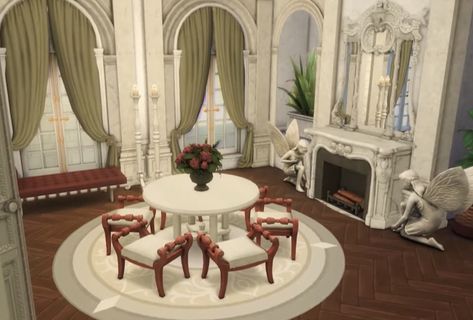 Bloxburg Manor, Bloxburg Castle, Game Layout, Royal Room, Castle Rooms, Blocksburg Room Ideas￼, Castle Decor, Victorian Bedroom, Victorian Interior